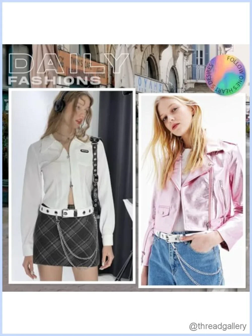 Grommet PU Leather Belt with Detachable Chain Punk Rock Waist Belt